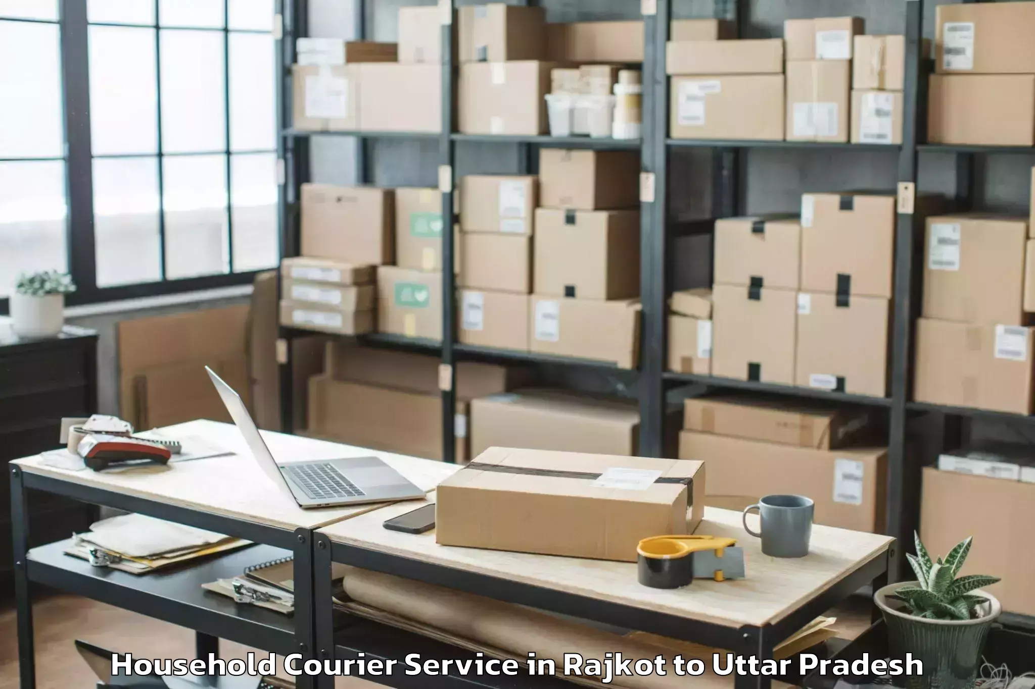 Reliable Rajkot to Tori Fatehpur Household Courier